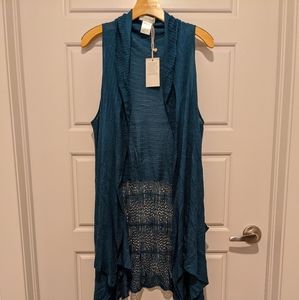 Grace & Lace Teal Open Knit Vest